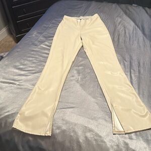H&M brand Divided cream faux leather pants. Size 4. NWOT